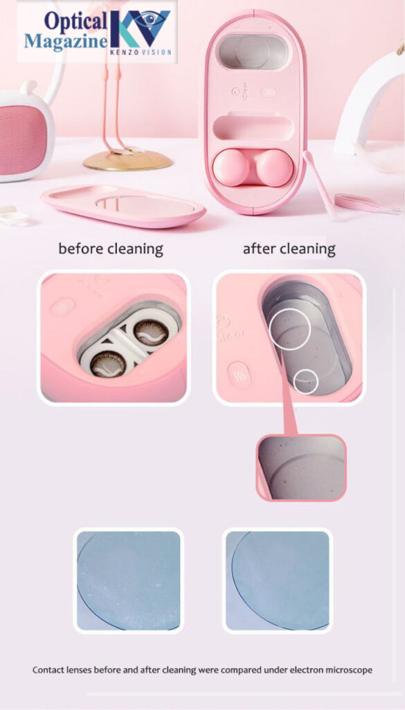 Ultrasonic contact lens cleaner