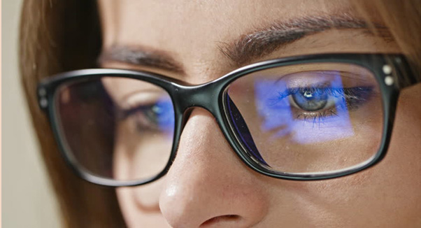 Glasses with blue protect lenses