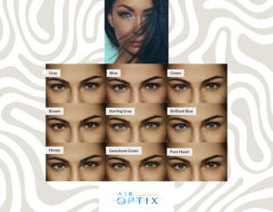 Air Optix colored contact lenses before and after